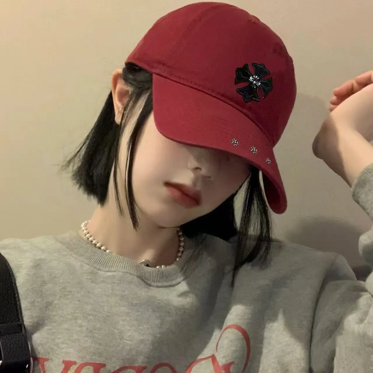 Crow Heart Soft Top Distressed Baseball Cap